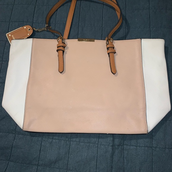 Aldo Tan and White Women's Tote Bag - Picture 1 of 5